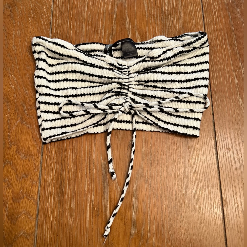 Stripped black and white Tube Top